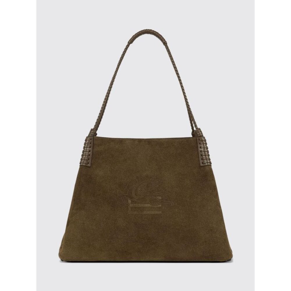Etro Women Libra Large Suede Tote Bag Etro With Braided Handles